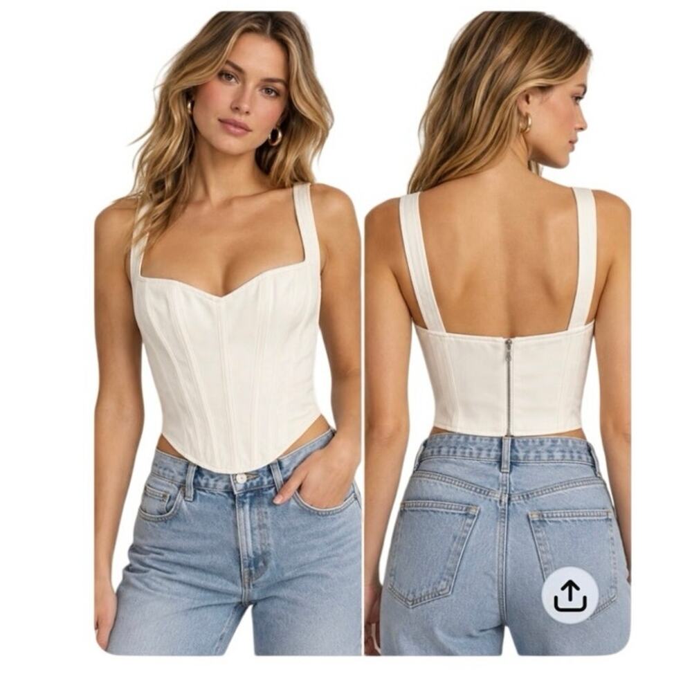 Bardot White Corset Bustier Top 8 Sweetheart Structured Boned Bridal NWT